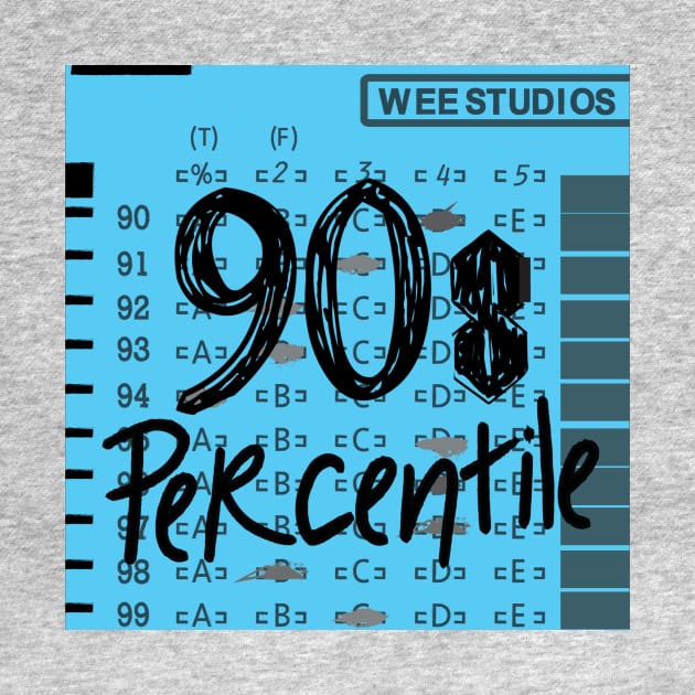 90s Percentile Logo - BLUE SQUARE by The Official WEE Studios Store